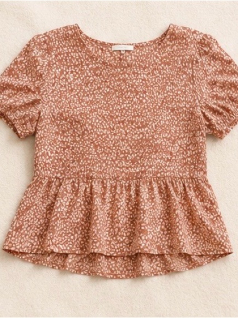 Marshalls Rust Floral Peplum Blouse